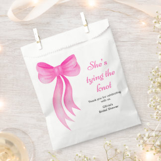 Pink Bow She's Tying the Knot Bridal Shower  Favour Bags