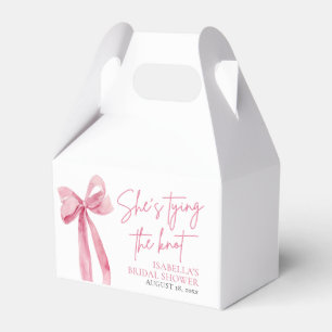Pink Bow She's Tying the Knot Bridal Shower Favour Box