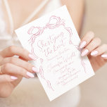 Pink Bow She's Tying the Knot Bridal Shower Invitation<br><div class="desc">Elegant she's tying the knot bridal shower invitations feature elegant Hand Drawn Ribbon Bow with modern handwritten script fonts in soft blush pink. sweet and simple. Great for modern romantic wedding,  unique fun whimsical wedding,  elegant casual wedding.  
See all the matching pieces in the collection.</div>