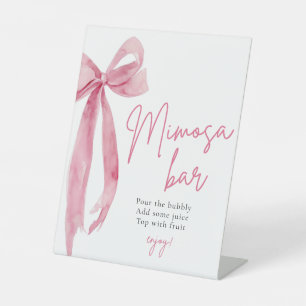 Pink Bow She's Tying the Knot Mimosa Bar Sign