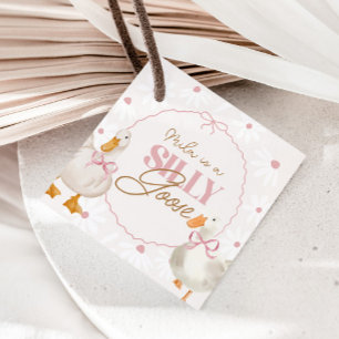 Pink Bow Silly Goose Coquette Birthday Favour Tags
