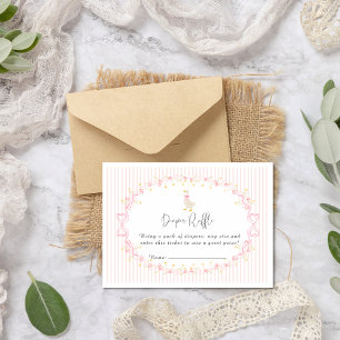 Pink Bow Silly Goose Coquette Gingham Baby Enclosure Card