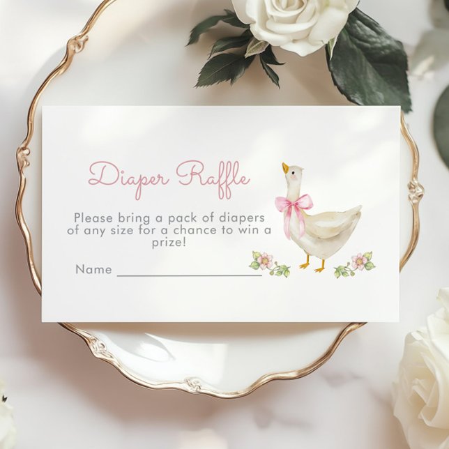 Pink Bow Silly goose Diaper raffle ticket Enclosure Card (Creator Uploaded)
