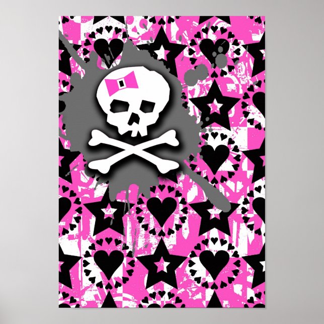 Pink Bow Skull Poster (Front)