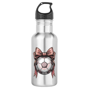 Pink Bow Soccer Ball Vintage 532 Ml Water Bottle