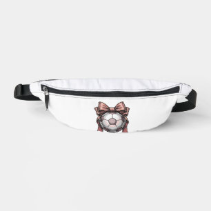 Pink Bow Soccer Ball Vintage Bum Bags