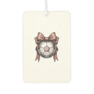 Pink Bow Soccer Ball Vintage Car Air Freshener