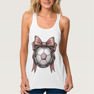 Pink Bow Soccer Ball Vintage Singlet
