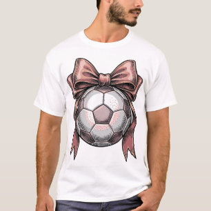 Pink Bow Soccer Ball Vintage T-Shirt
