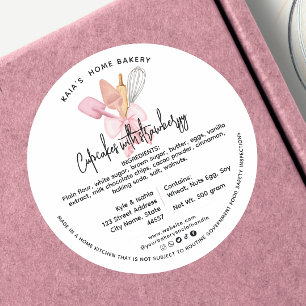 Pink Bow Social handle Cupcake Cottage law Label