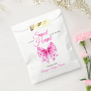 Pink Bow Sweetheart girl Valentine's Baby shower Favour Bags