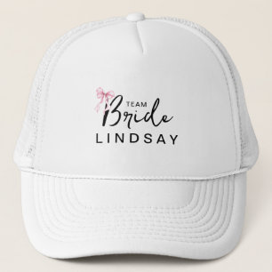 Pink Bow Team Bride Bachelorette Party  Trucker Hat