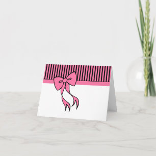 Pink Bow Thank You Card