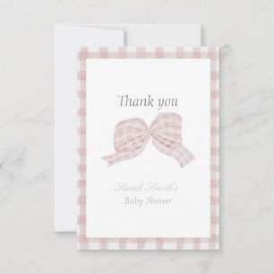 Pink bow Thank You Card