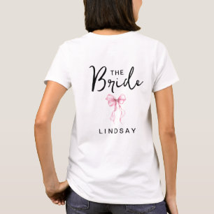 Pink Bow THE BRIDE Bachelorette Party T-Shirt