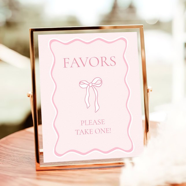 Pink Bow Tying the Knot Bridal Shower Favour Poster (Creator Uploaded)