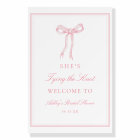 Pink Bow Tying The Knot Bridal Shower Welcome