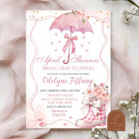 Pink Bow Umbrella Boots April Showers Baby Girl