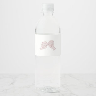 Pink bow water bottle label