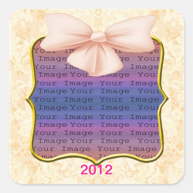 Pink Bow Wedding Stickers (Front)
