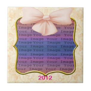 Pink Bow Wedding Tile