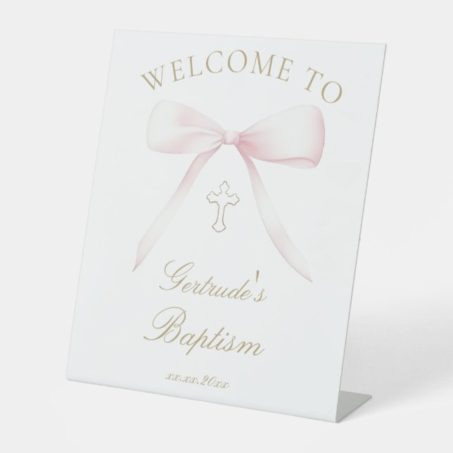 pink bow welcome sign (Front)