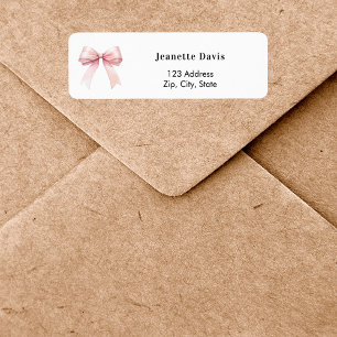 Pink bow white return address 