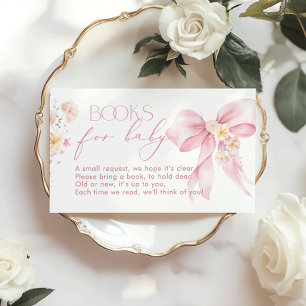 Pink Bow Wildflower Book for baby ticket Enclosure Card