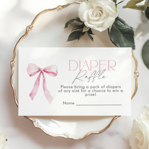 Pink Bow Wildflower Diaper raffle ticket Enclosure Card