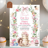 Pink Bow Wildflower Fairy Tea Party Birthday