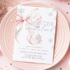 Pink Bow Winter Onederland Glitter 1st Birthday