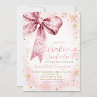 Pink Bow Winter Onederland Snowflake Birthday