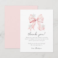 Pink Bow Winter Snowflake Baby Shower