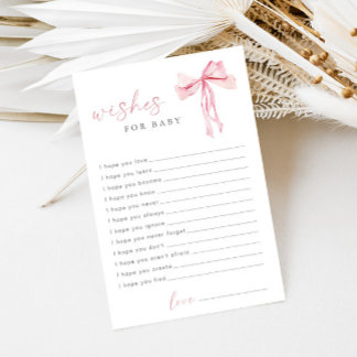 Pink Bow Wishes for Baby Modern Coquette Advice