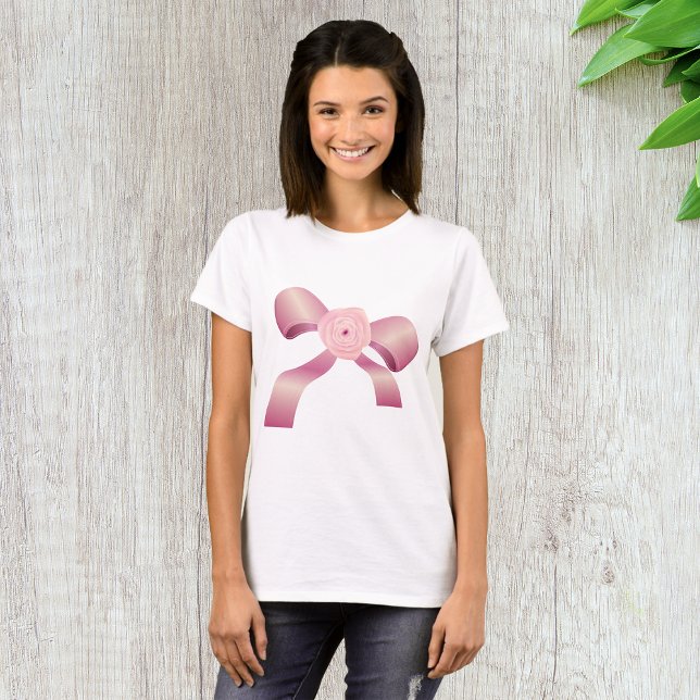 Pink Bow Womens T-Shirt (Creator Uploaded)