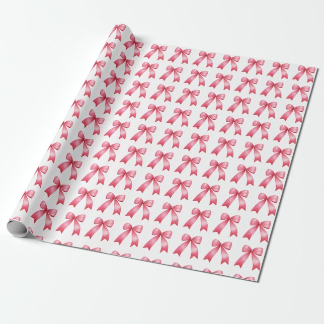 Pink Bow Wrapping paper (Unrolled)