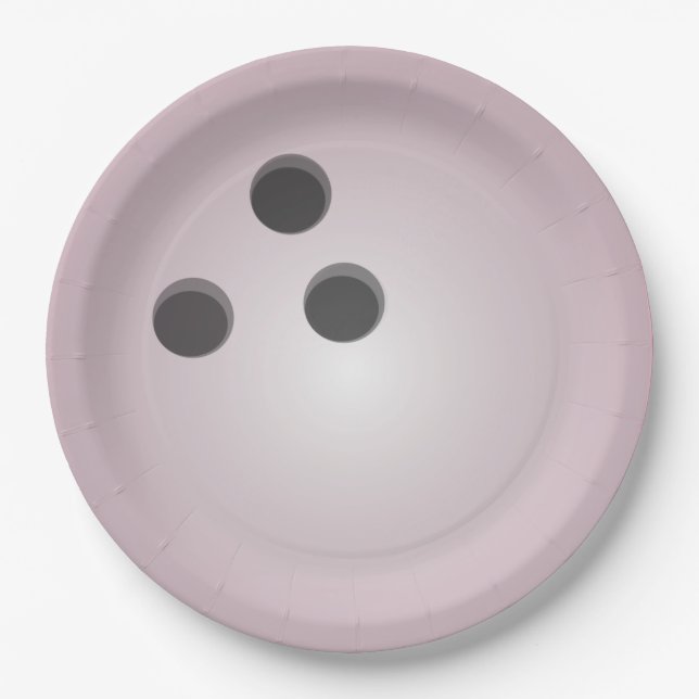 Pink Bowling Ball Paper Plate (Front)