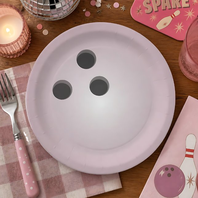 Pink Bowling Ball Paper Plate (Creator Uploaded)