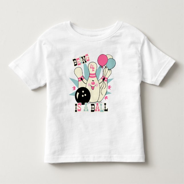 Pink Bowling Pin Birthday Toddler T-Shirt (Front)