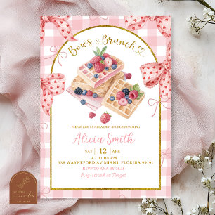 Pink Bows and Brunch Baby Shower invitation