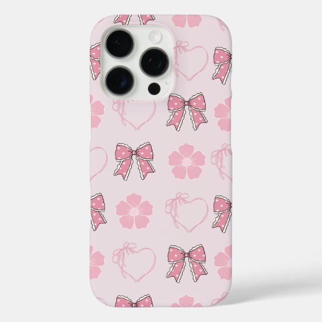 Pink Bows and Pink Hearts | Sakura Iphone Case (Back)