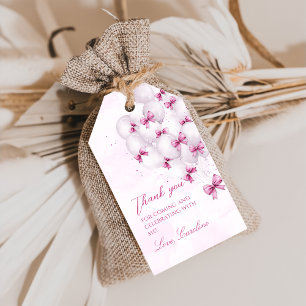 Pink Bows Balloons Birthday Gift Tags
