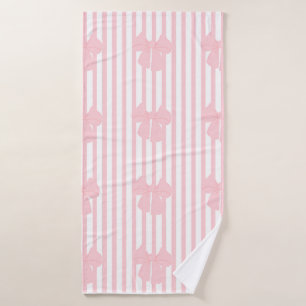pink bows bath towal towel