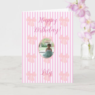 pink bows birthday card