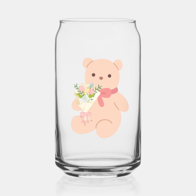 pink bows can glass (Left)