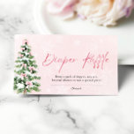 Pink Bows Christmas Tree Diaper Raffle Baby Shower Enclosure Card<br><div class="desc">The Pink Bows Christmas Tree Winter Diaper Raffle Baby Shower card features an adorable design with delicate pink bows and a festive Christmas tree, bringing a sweet seasonal touch to your diaper raffle. Perfect for a baby girl’s winter shower, this card combines cosy holiday charm with soft pink accents, adding...</div>