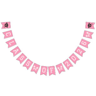 Pink Bows Class Of 2026 Graduation Party Bunting