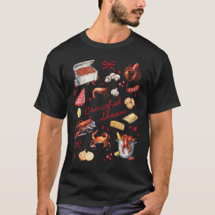 Pink Bows Cute Coquette Crawfish Boil Y2k Girly Ae T-Shirt
