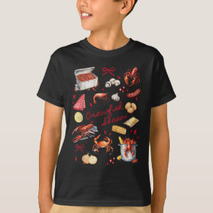 Pink Bows Cute Coquette Crawfish Boil Y2k Girly Ae T-Shirt