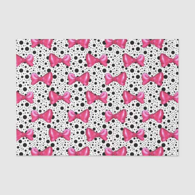 Pink Bows (Design 30 Pink Series) Tissue Paper (Front)